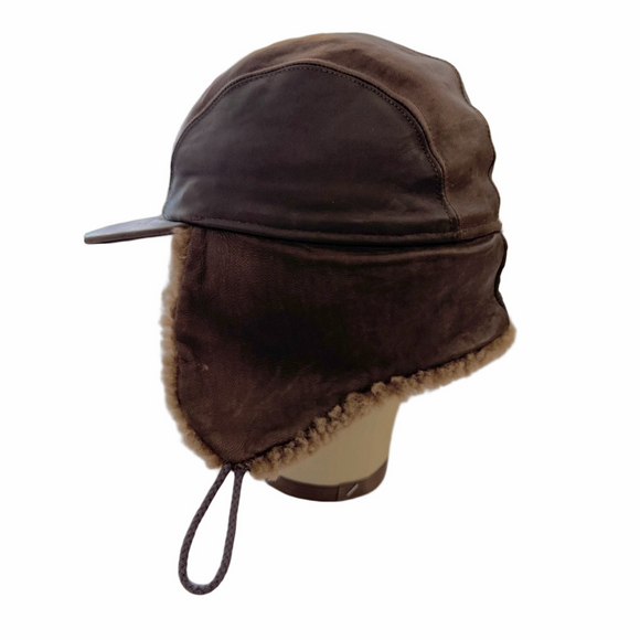Vintage Seifter Trapper Hat Leather Shearling Brown Aviator Seifter Assoc Inc - Picture 6 of 14
